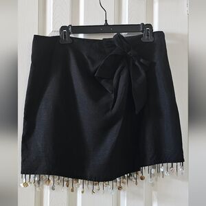 Jason Wu Black Mini Skirt with Beaded Hem